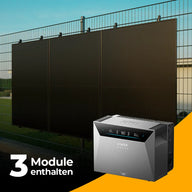 Produktbild - Balkonkraftwerk 1500W mit Speicher Anker SOLIX 4 Pro – Komplettset Stabgitterzaun
