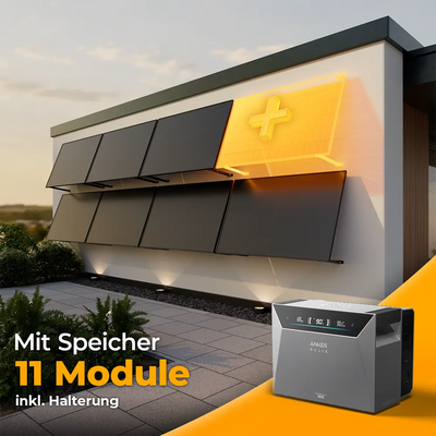 Solarkraftwerk 5500W mit Speicher Anker SOLIX 4 Pro - Komplettset Wandmontage