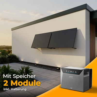 Balkonkraftwerk 1000W/800W mit Speicher Anker SOLIX 4 Pro - Komplettset Wandmontage