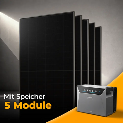 Solarkraftwerk 2500W mit Speicher Anker SOLIX 4 Pro - Set