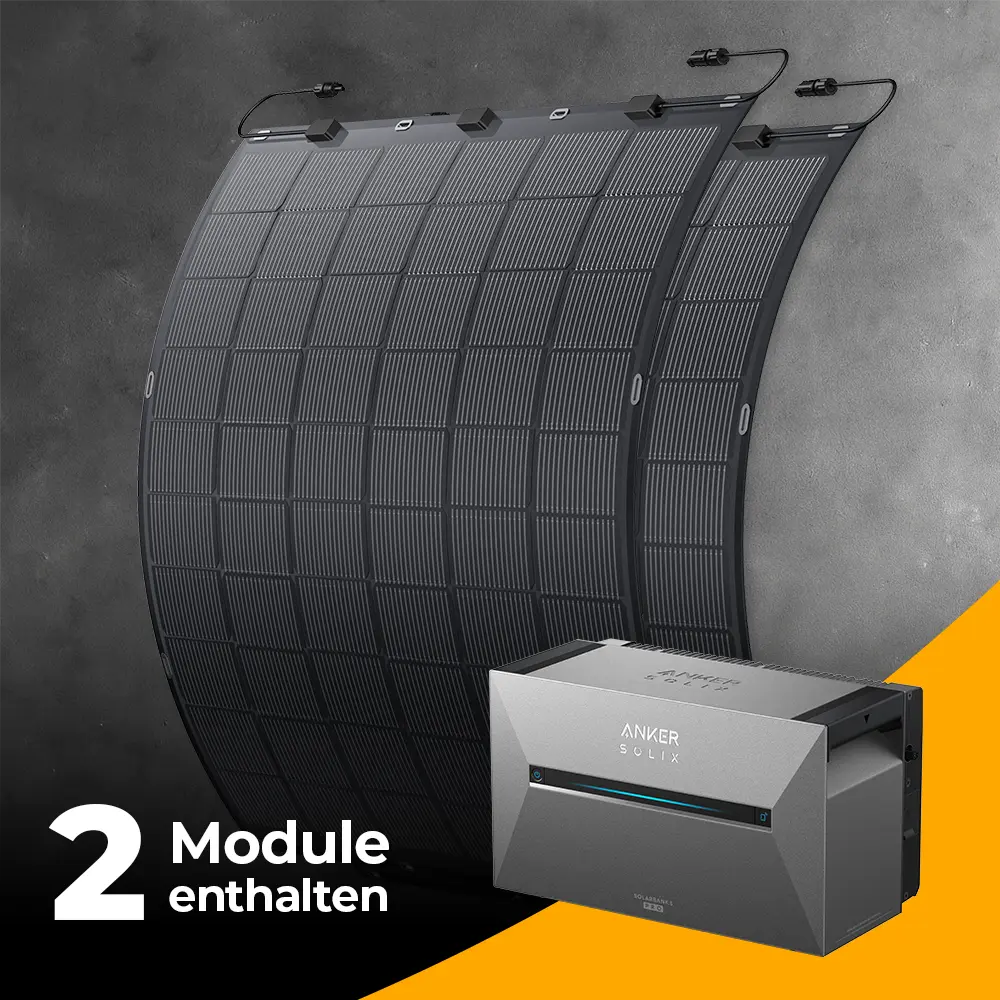 Balkonkraftwerk 450W Flexmodul mit Speicher Anker SOLIX 3 Pro - Komplettset