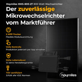 Balkonkraftwerk 900W mit flexiblen Solarmodulen ohne Speicher - Set